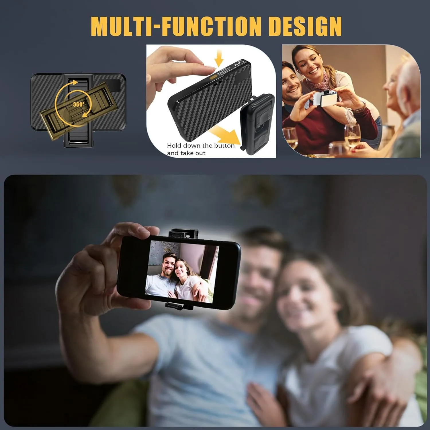 MACTREM 168 LED Selfie Light for iPhone,Portable Phone Light Clip, 3000Mah 3 Modes Rechargeable Alix Earle Lighting for Video Recording,for iPhone,Camera,Laptop,iPad,Video Conference,TikTok,Makeup