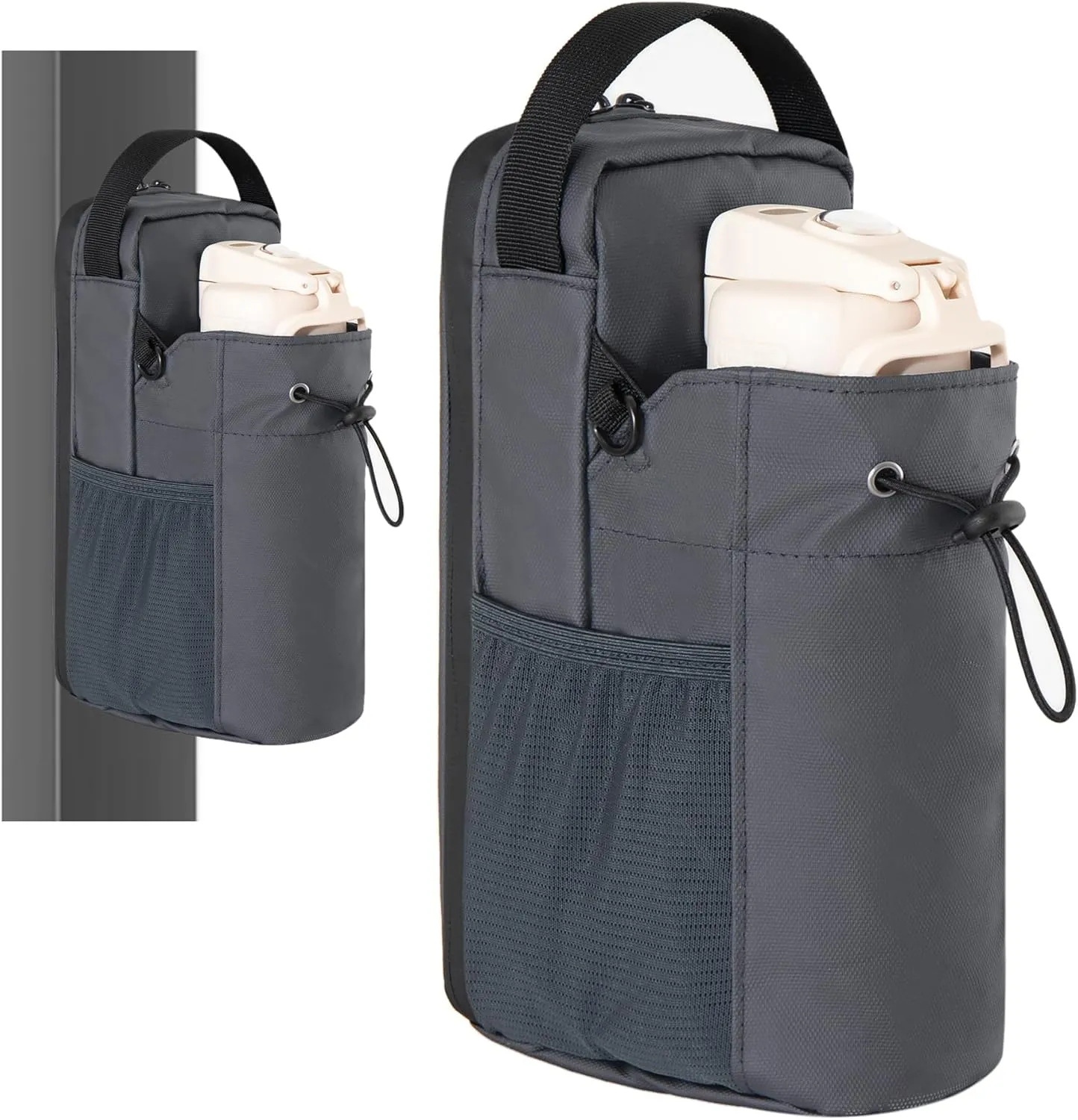 Magnetic Gym Bag for Men and Women - Small Magnetic Sling Bag with Water Bottle Holder for Workout, Travel and Sports (Grey)