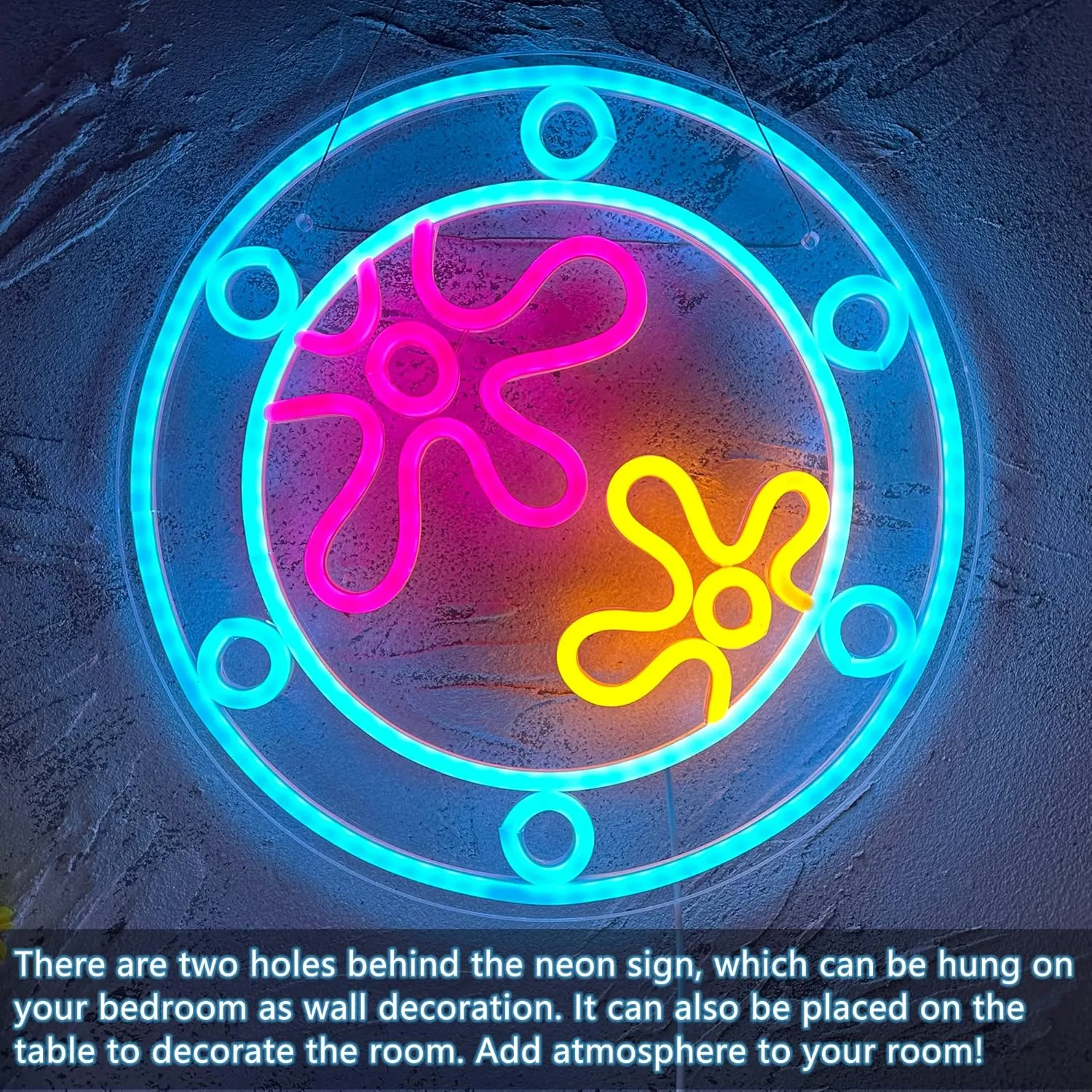 manimo Ocean World Porthole Neon Lights, LED Under Sea Porthole Neon Signs for Wall Decor,USB Night Light for Game Room Bedroom Birthday Wedding Party Gifts(13.3 * 13.3in)
