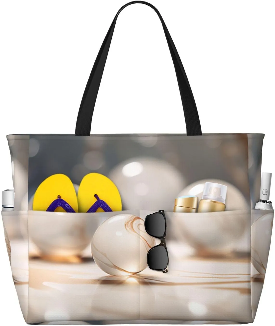 Marble Beach Tote Bag For Women Beach Bag Waterproof And Sandproof Tote Bag Large Travel Bag