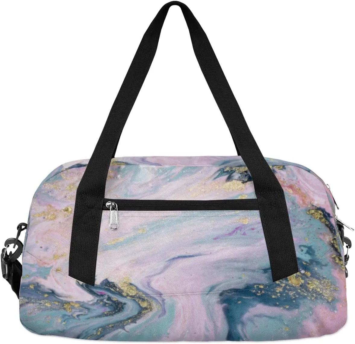 Marble Colored Liquid Kids Duffle Bag for Boys Girls Overnight Travel Bag Kids Duffel Bags Ballet Weekender Bag for School Gym Sport Sleepover Carry On Bag