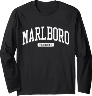 Marlboro Vermont VT JS03 College University Style Long Sleeve T-Shirt