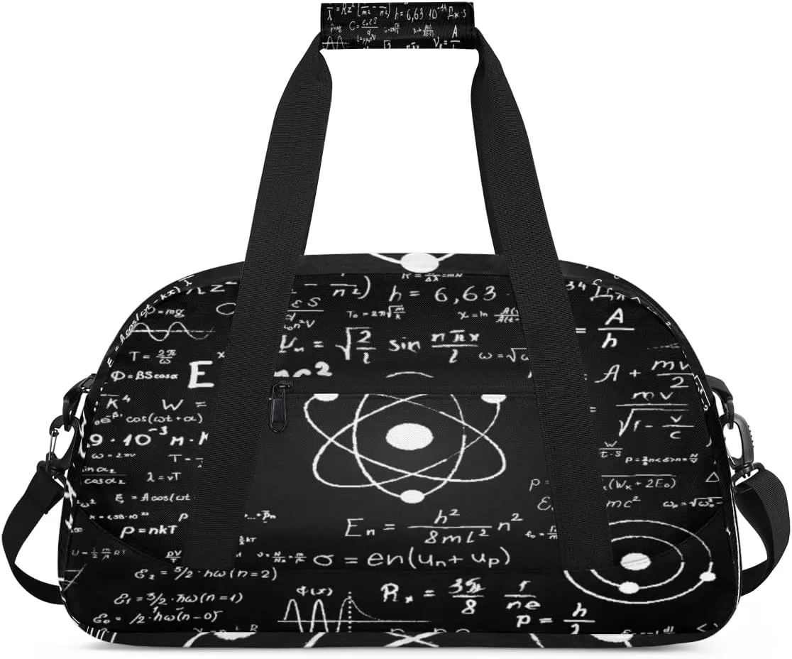 Math Formula Pattern Kids Duffle Bag for Kids Boys Girls Overnight Travel Bag Kids Duffel Bags Ballet Weekender Bag for School Gym Sport Sleepover Bag