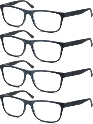 Matte Black Reading Glasses Men Large Oversized Wide Readers  0.50 Lightweight Magnifying Cheaters Big Head/Large Face
