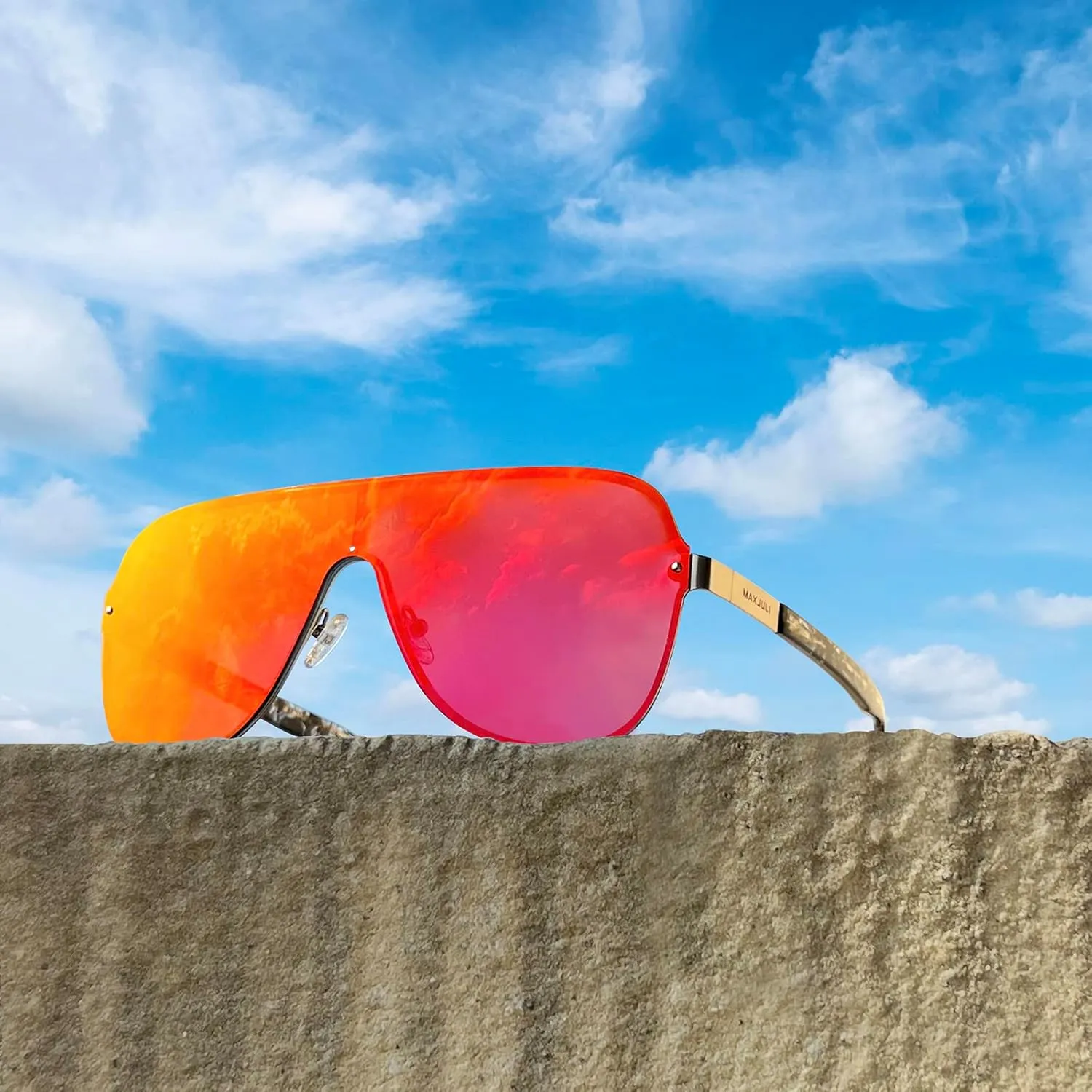 MAXJULI Polarized Sunglasses for Men and Women with Big Heads UV400 Protection Sun Glasses Ideal for Driving Golf 8132