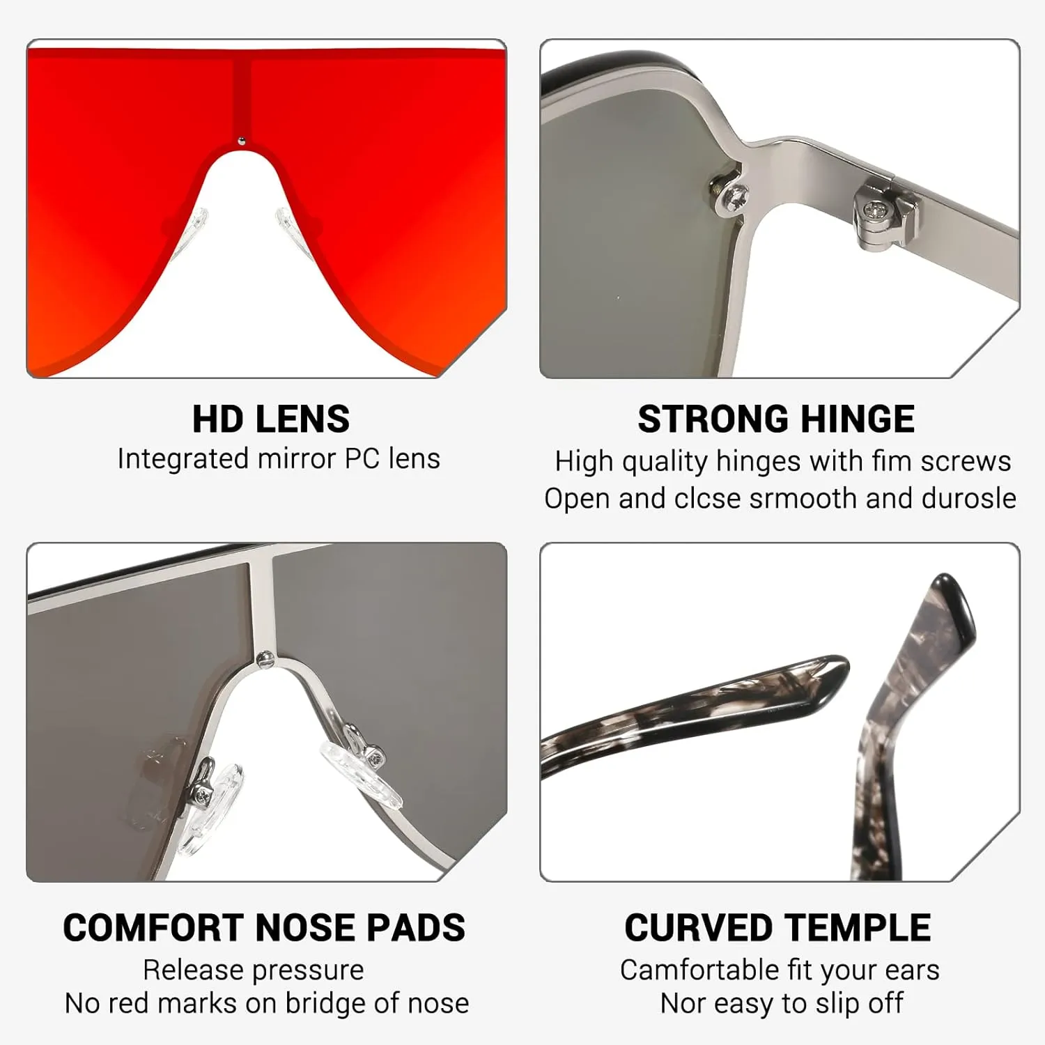 MAXJULI Polarized Sunglasses for Men and Women with Big Heads UV400 Protection Sun Glasses Ideal for Driving Golf 8132