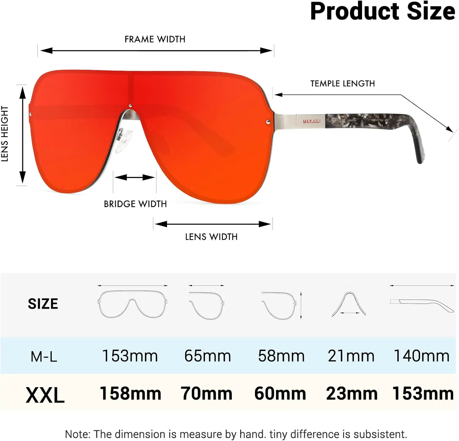 MAXJULI Polarized Sunglasses for Men and Women with Big Heads UV400 Protection Sun Glasses Ideal for Driving Golf 8132