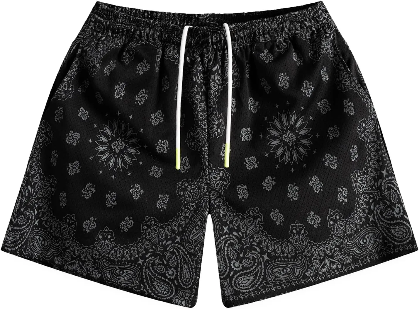 MECH-ENG Men's Paisley Shorts Graphic Print Casual Bandana Retro Lightweight Running Boxing Mesh Boho Shorts