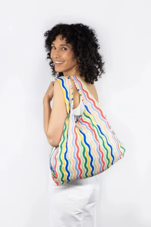 Medium Reusable Bag - Rainbow Waves