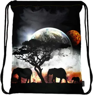 Meffort Inc Lightweight Drawstring Bag Sport Gym Sack Bag Backpack with Side Pocket - Planet View