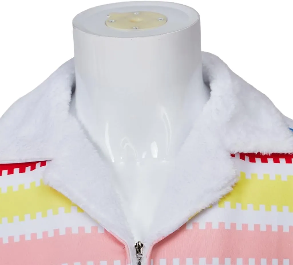 MelangCos Allan Costume Shirt Men's 80s Button Down Striped Beach Shirts Hawaiian Short Sleeves
