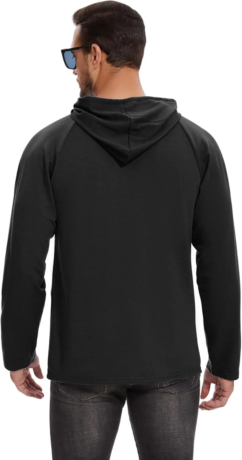 Men's Athletic Hoodies Pullover Long Sleeve Sweatshirts Casual Gym Hooded Drawstring Fall Winter Fashion Top Shirts
