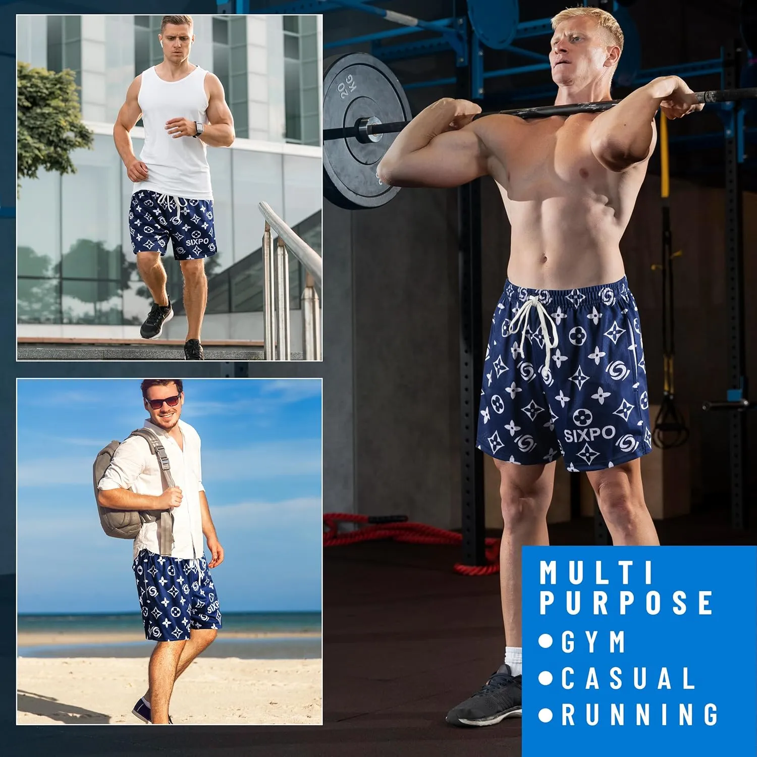 Men's Athletic Shorts - 100% Polyester, Mesh Shorts Quick Dry, Graphic Print Gym Shorts Men, Basketball Shorts for Men
