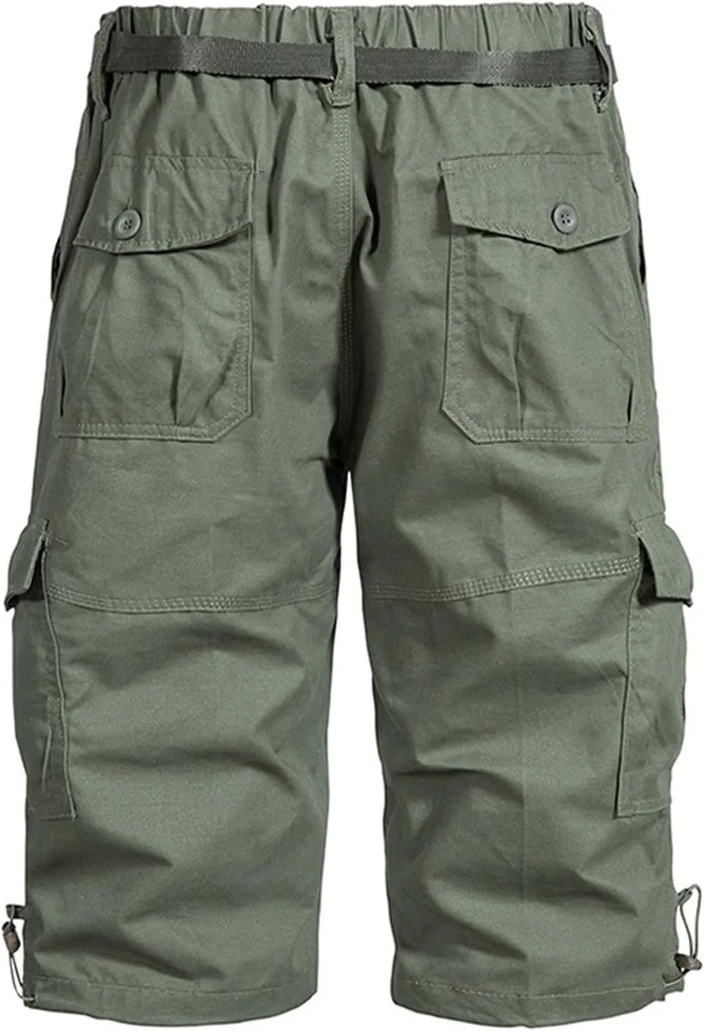 Men's Below Knee Long Shorts, Summer Loose Work Cargo Short Pants Twill Military with Pockets