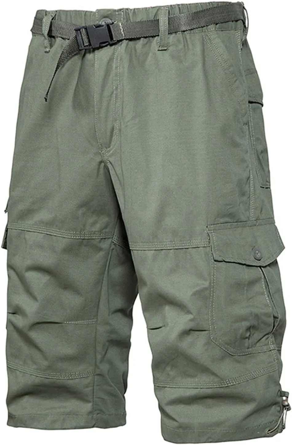 Men's Below Knee Long Shorts, Summer Loose Work Cargo Short Pants Twill Military with Pockets