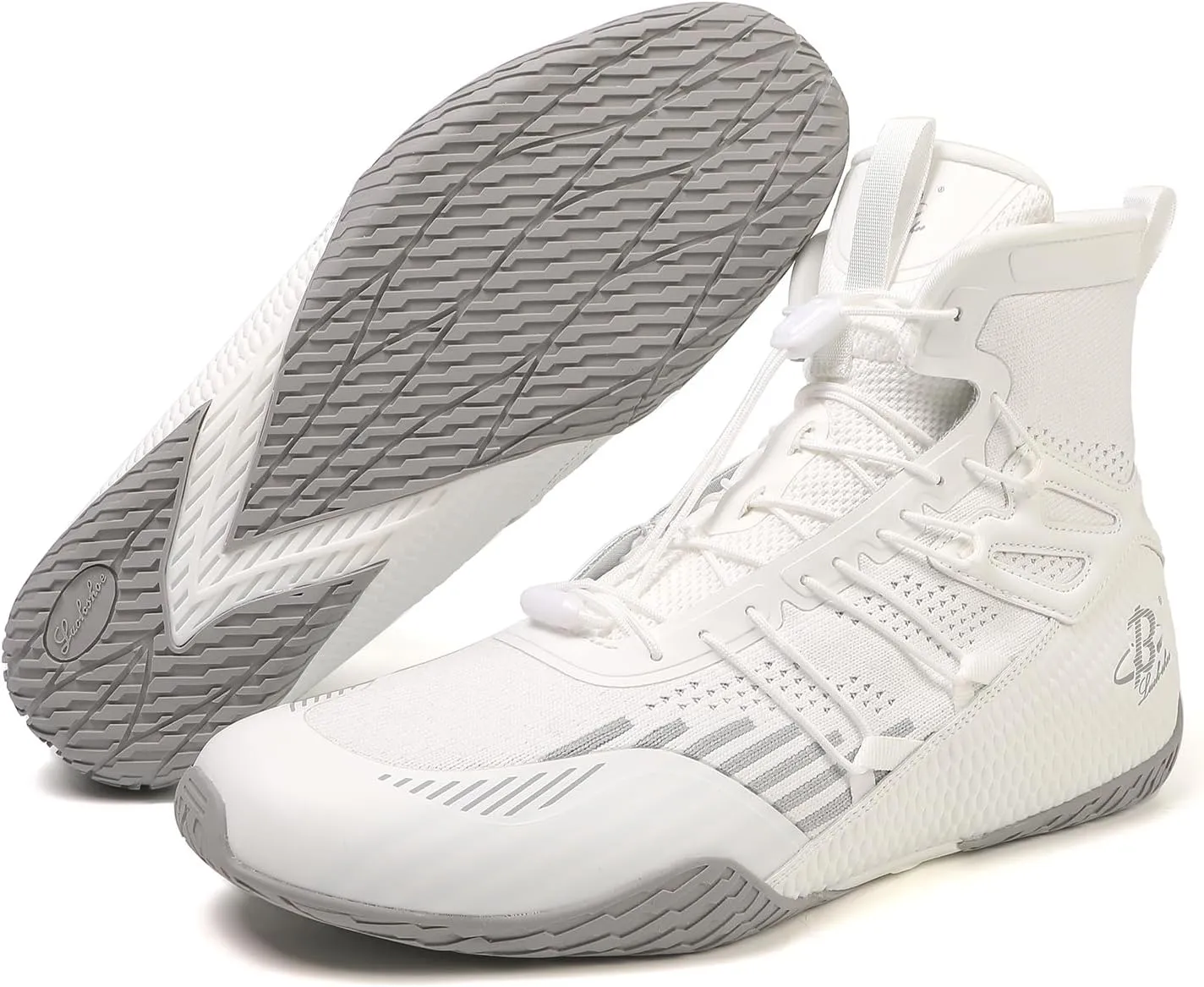 Men’s Boxing Shoes Lightweight High-Top Training Shoes with Drawstring – Supportive Gym Footwear for Fighters