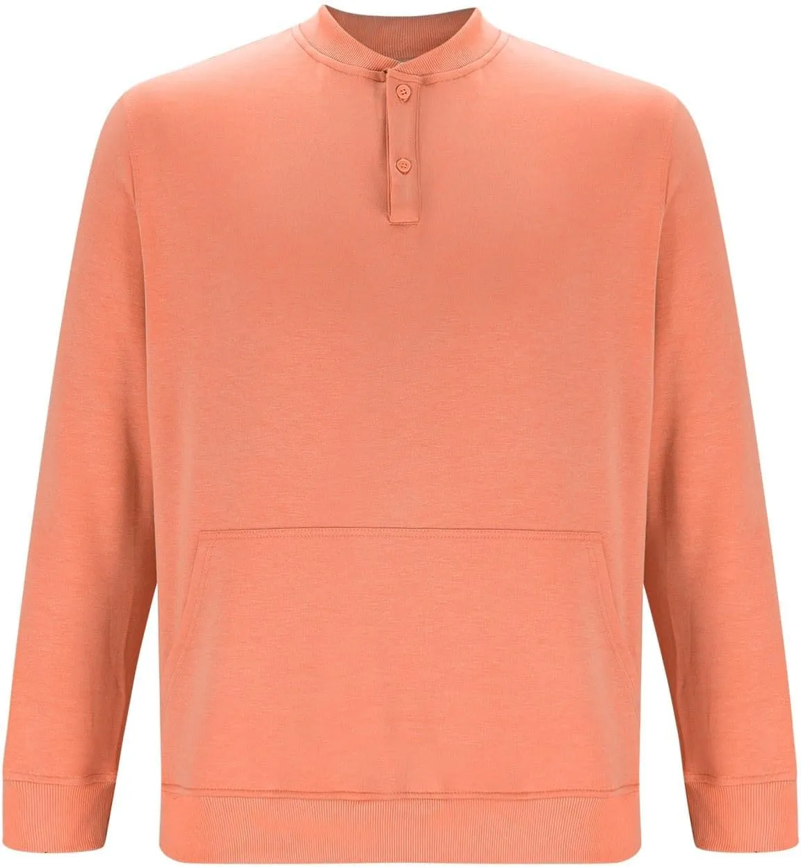 Mens Button Down Long Sleeve Shirts Slim Fit 2024 Fall Thin Crewneck Henly Shirt Solid Crewneck Sweatshirts Pullover