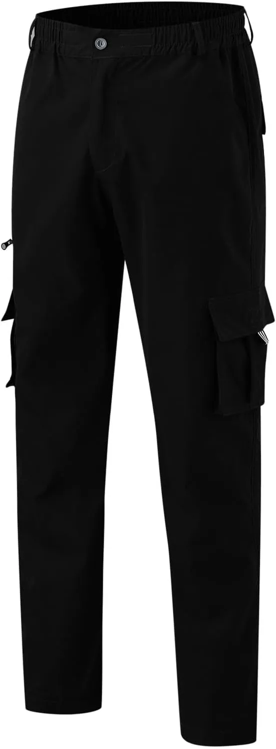 Mens Cargo Pants Casual and Warm Men's Solid Color Work Clothes Pockets and Tactical Pant Hiking Jogger for Men