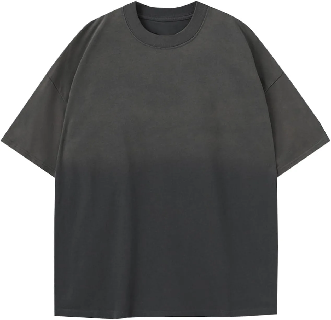 Mens Casual Cotton Shirts Fashion Gradient Color Tshirt Short Sleeve Summer Tops Crew Neck Loose Fit Soft Workout Tee