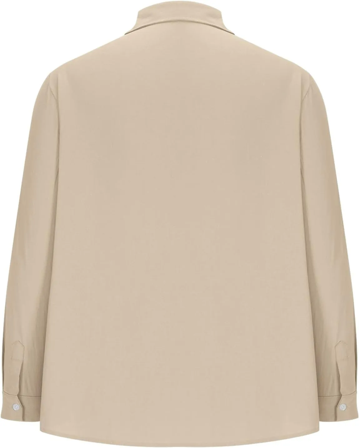 Mens Casual Solid Color Long Sleeve Shirts Cotton Linen Lapel Shirt with Pockets Casual Lightweight Button Down Tops