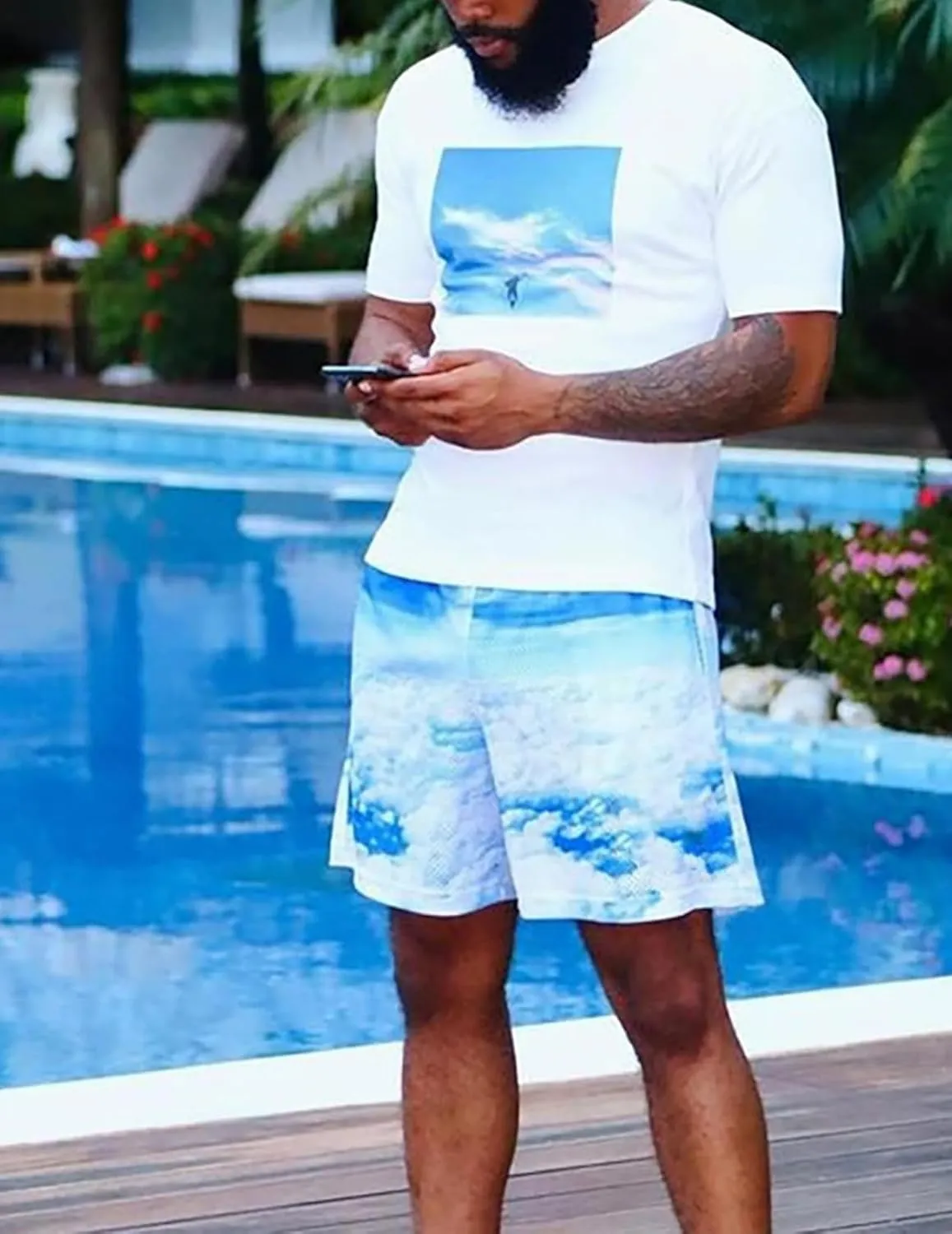 Mens Cool Graphic Print Athletic Shorts Mesh Mens Fashion Quick-Dry Running Shorts for Basketball