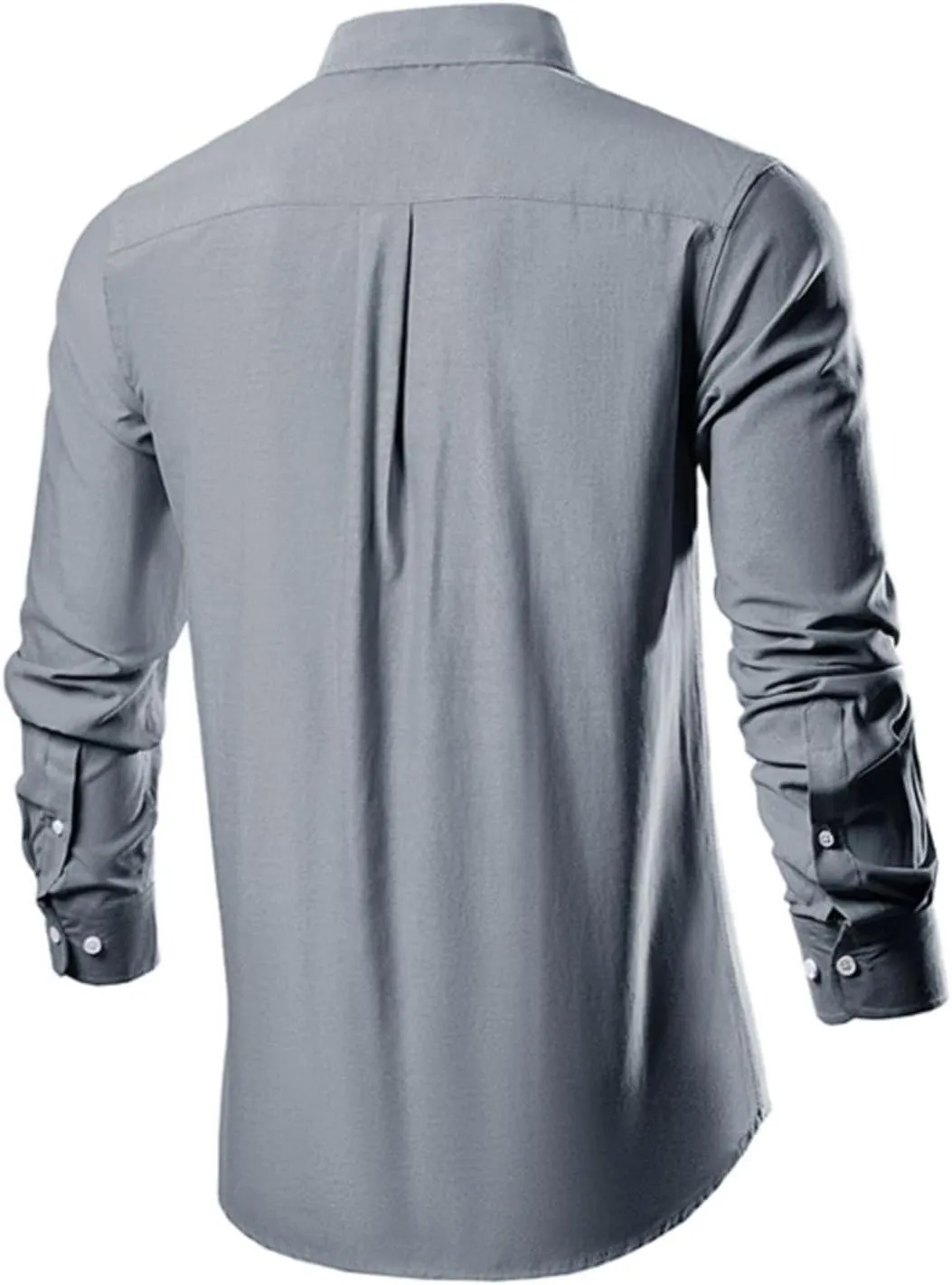 Men's Dress Shirts Causal Long Sleeve Solid Button Down Tshirts Office Work Collar Button Tee Tops Trendy Clothes