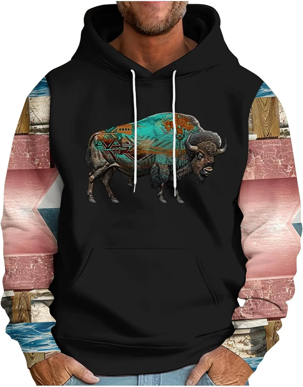 Mens Hoodies Graphic Vintage Big and Tall Sweatshirts for Men Graphic Heavyweight Loose Fit Fall Hoodies