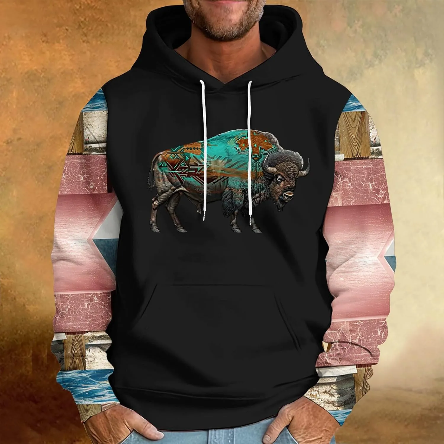 Mens Hoodies Graphic Vintage Big and Tall Sweatshirts for Men Graphic Heavyweight Loose Fit Fall Hoodies