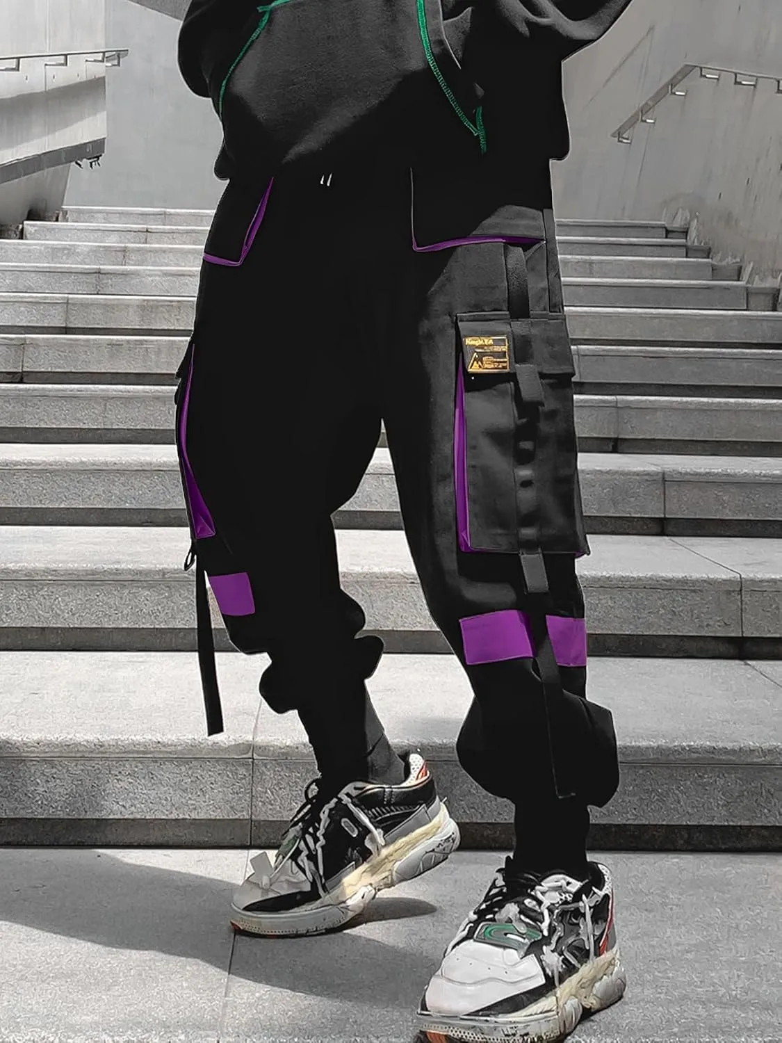 Men's Jogger Pants Techwear Hip Hop Harem Pants Streetwear Tactical Track Pants with Drawstring