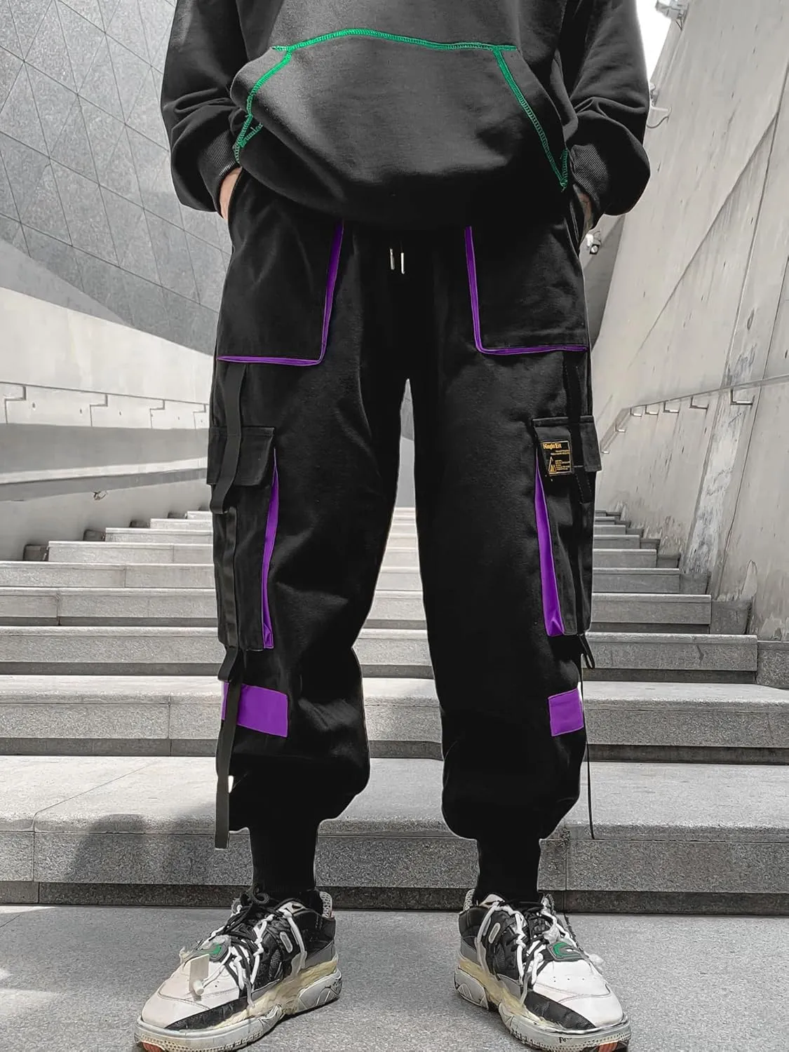 Men's Jogger Pants Techwear Hip Hop Harem Pants Streetwear Tactical Track Pants with Drawstring
