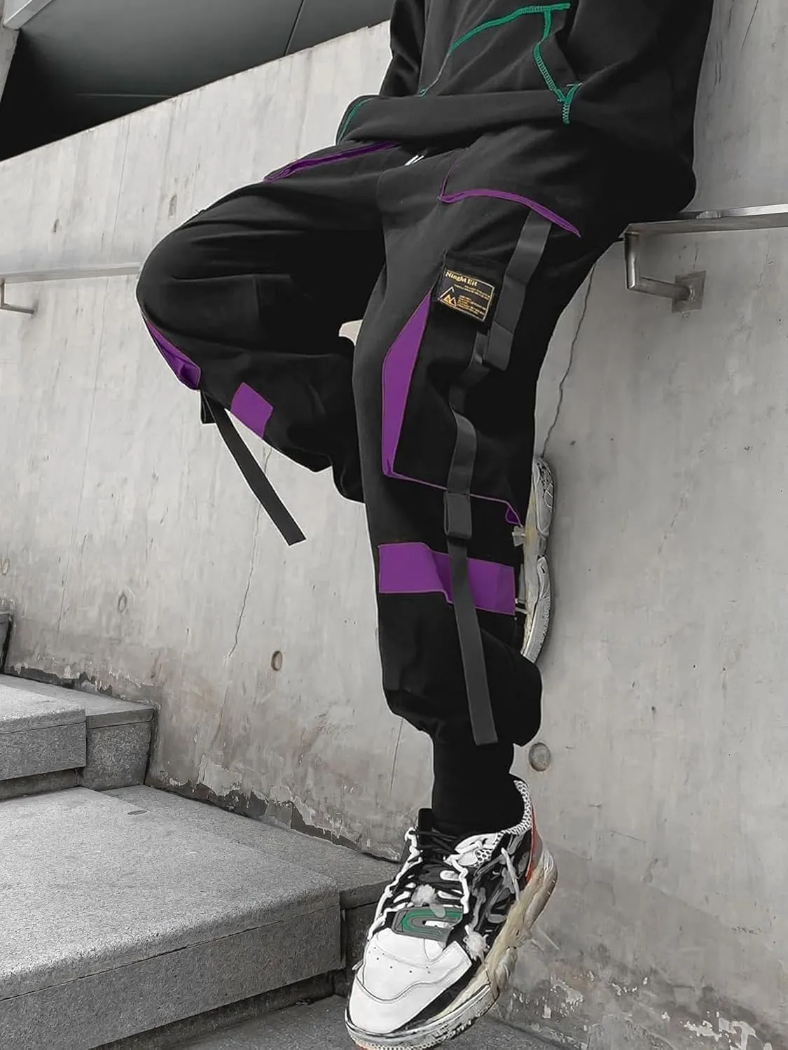 Men's Jogger Pants Techwear Hip Hop Harem Pants Streetwear Tactical Track Pants with Drawstring