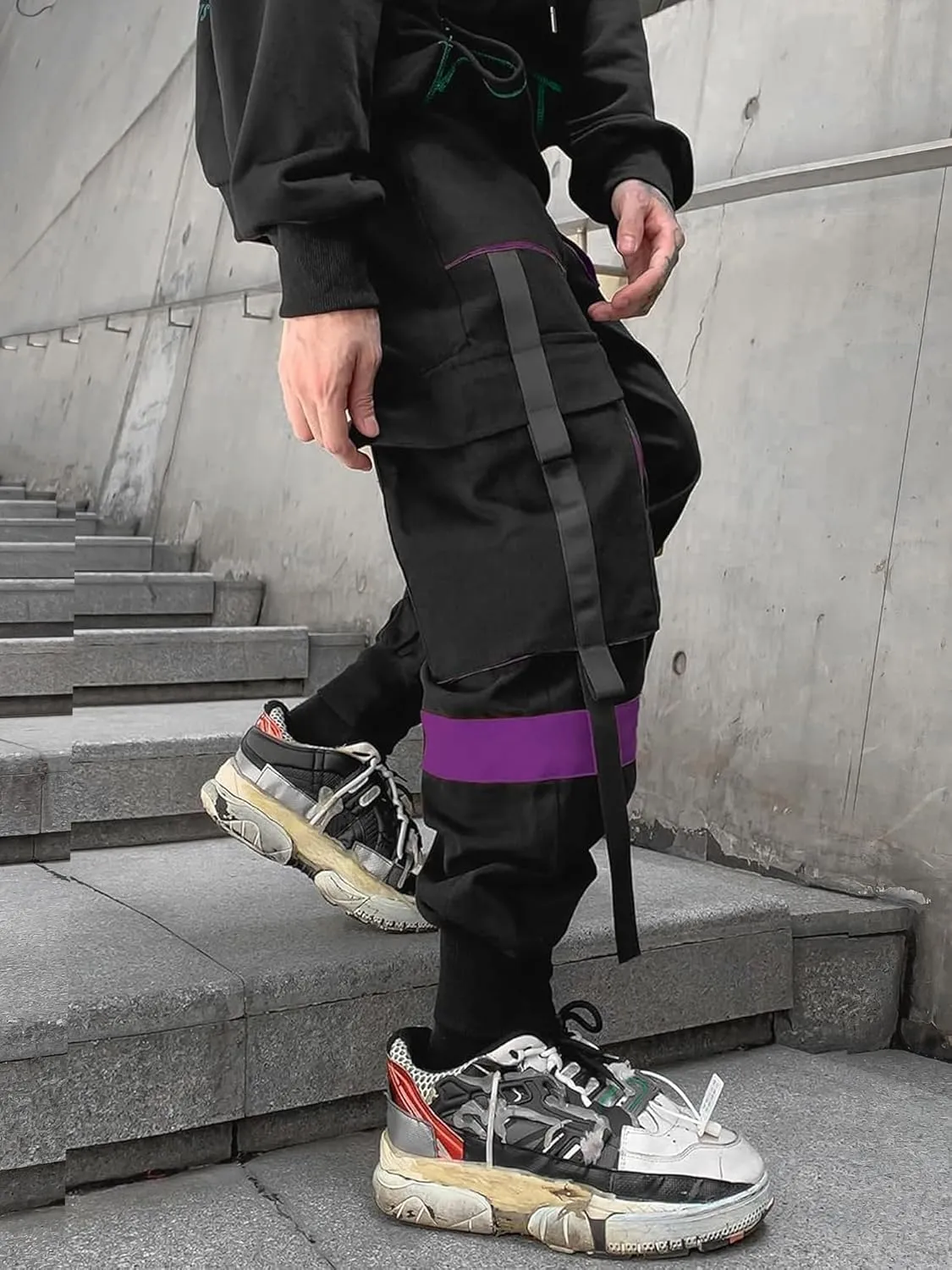 Men's Jogger Pants Techwear Hip Hop Harem Pants Streetwear Tactical Track Pants with Drawstring