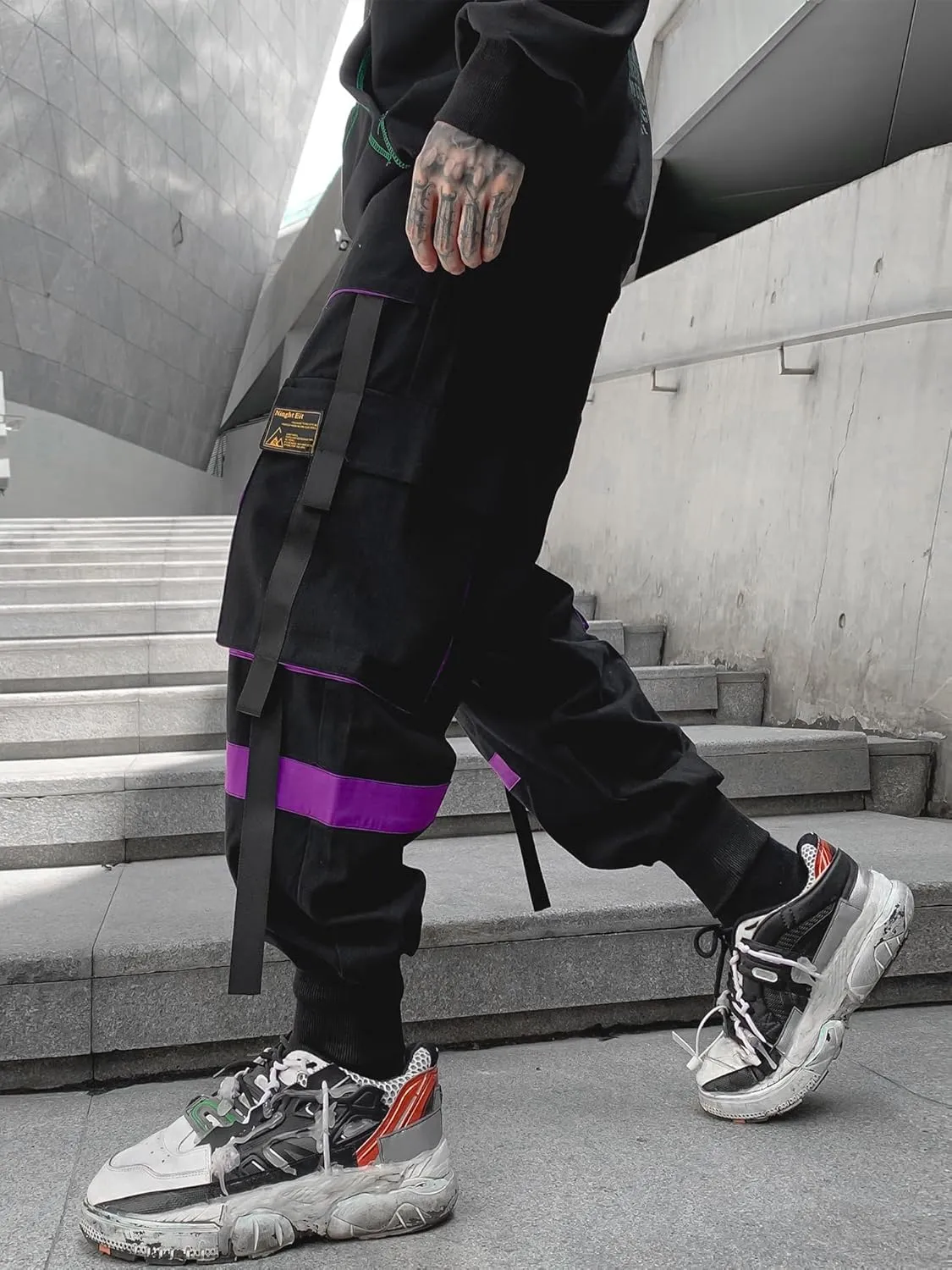 Men's Jogger Pants Techwear Hip Hop Harem Pants Streetwear Tactical Track Pants with Drawstring