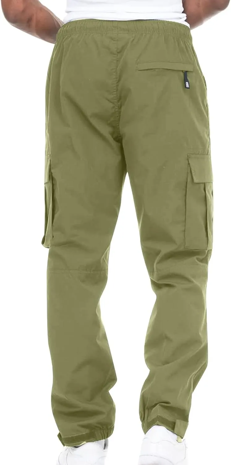 Mens Joggers Casual Drawstring Lightweight Athletic Work Pants for Men Outdoor Stretch Regular Fit Trousers
