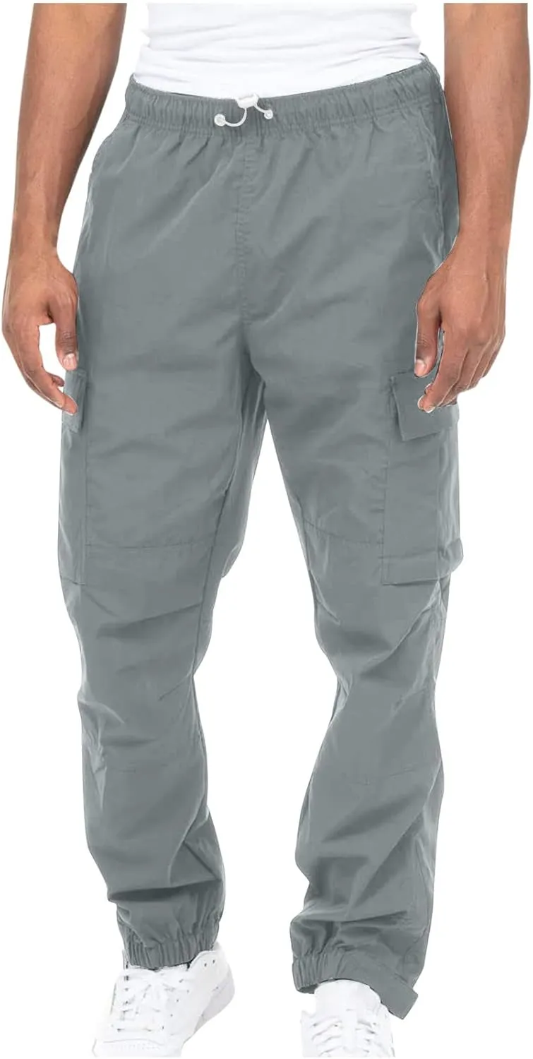 Mens Joggers Casual Drawstring Lightweight Athletic Work Pants for Men Outdoor Stretch Regular Fit Trousers