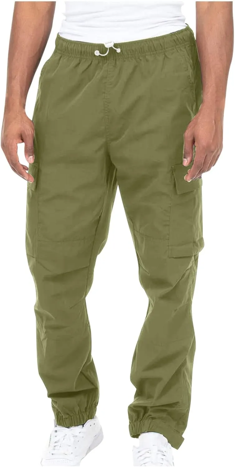 Mens Joggers Casual Drawstring Lightweight Athletic Work Pants for Men Outdoor Stretch Regular Fit Trousers