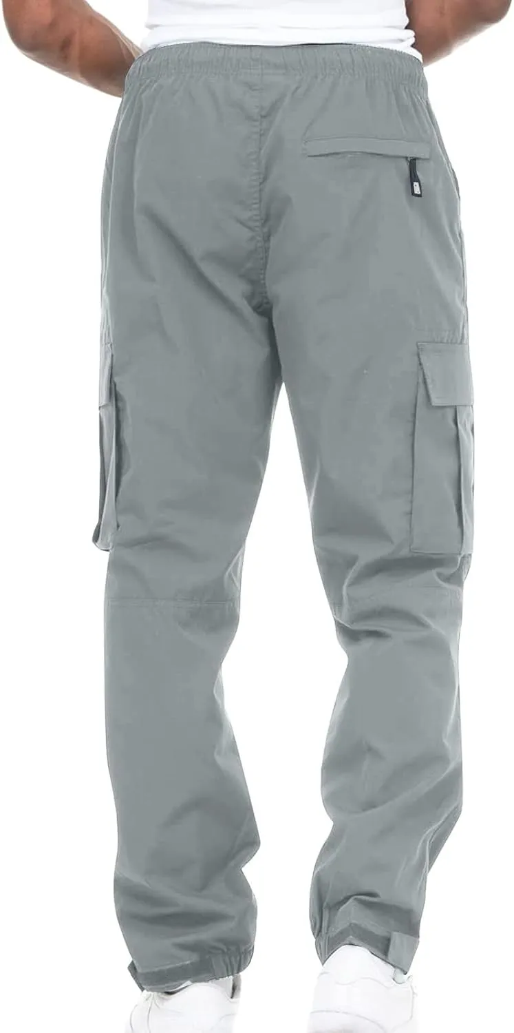 Mens Joggers Casual Drawstring Lightweight Athletic Work Pants for Men Outdoor Stretch Regular Fit Trousers