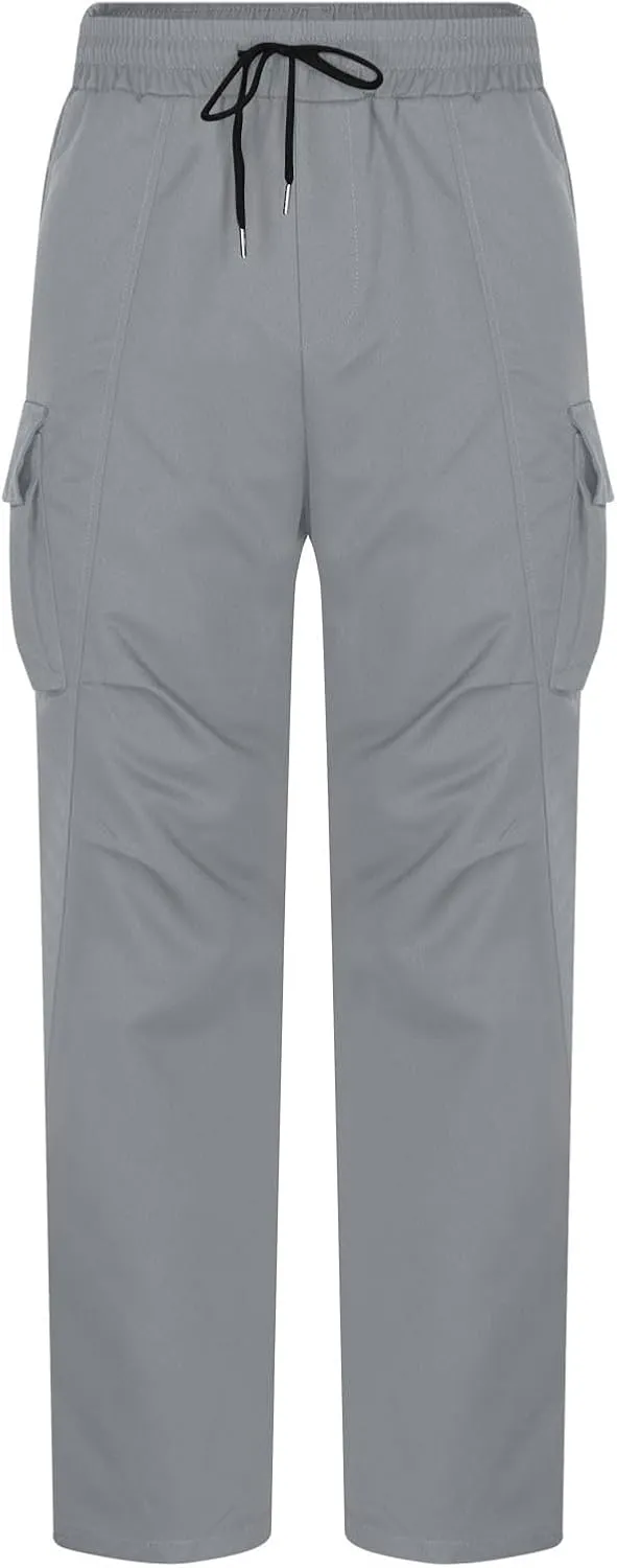 Mens Joggers with Pocket Cargo Drawstring Casual Athletic Sports Trendy Pants Running Workout Relaxed Fit Trousers