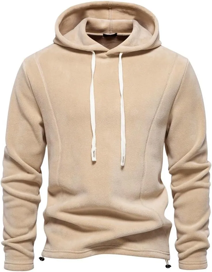 Men's Solid Pullover Hoodies Sports Soft Blend Fleece Hooded Sweatshirts with Pocket