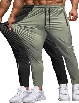 Men's Sweatpants Lightweight Active Pants Quick Dry for Running 、Jogging 、Yoga、Golf with Zipper Pockets