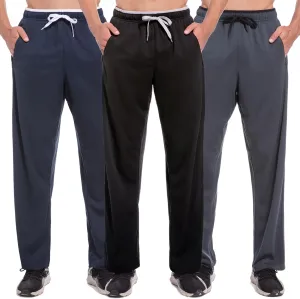 Mens Sweatpants with Zipper Pockets Open Bottom Athletic Pants for Workout,Running,Training,Jogging,Gym