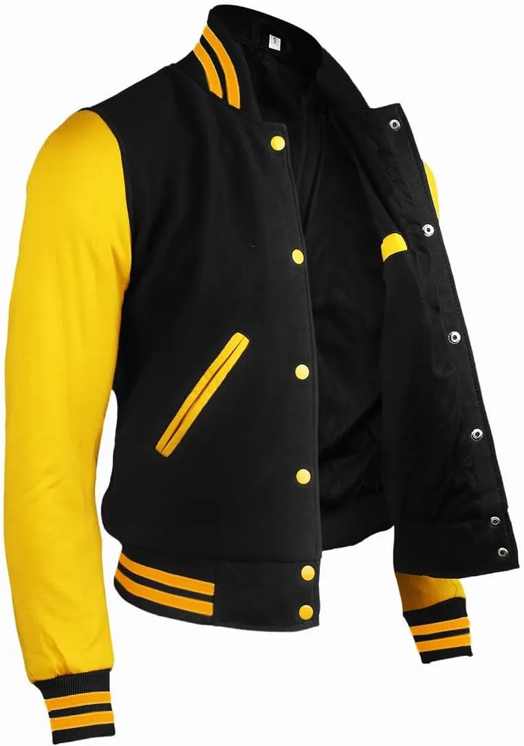Men's Varsity Fleece Baseball Jacket, Varsity Baseball College Bomber High school Letterman Jacket for men