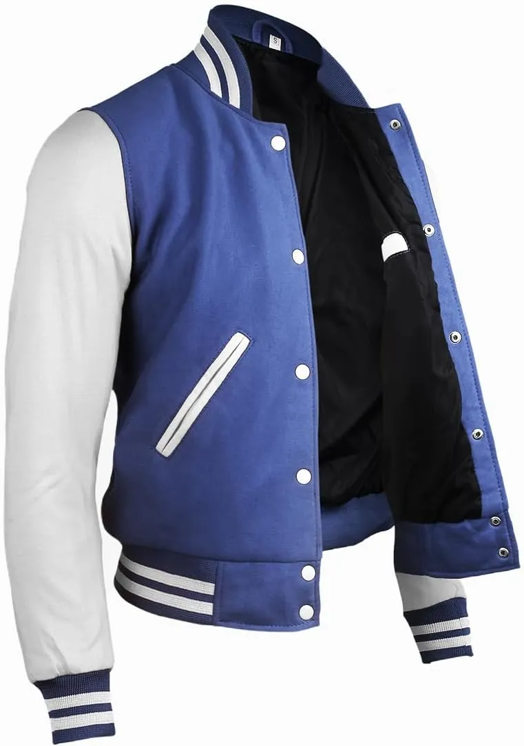Men's Varsity Fleece Baseball Jacket, Varsity Baseball College Bomber High school Letterman Jacket for men