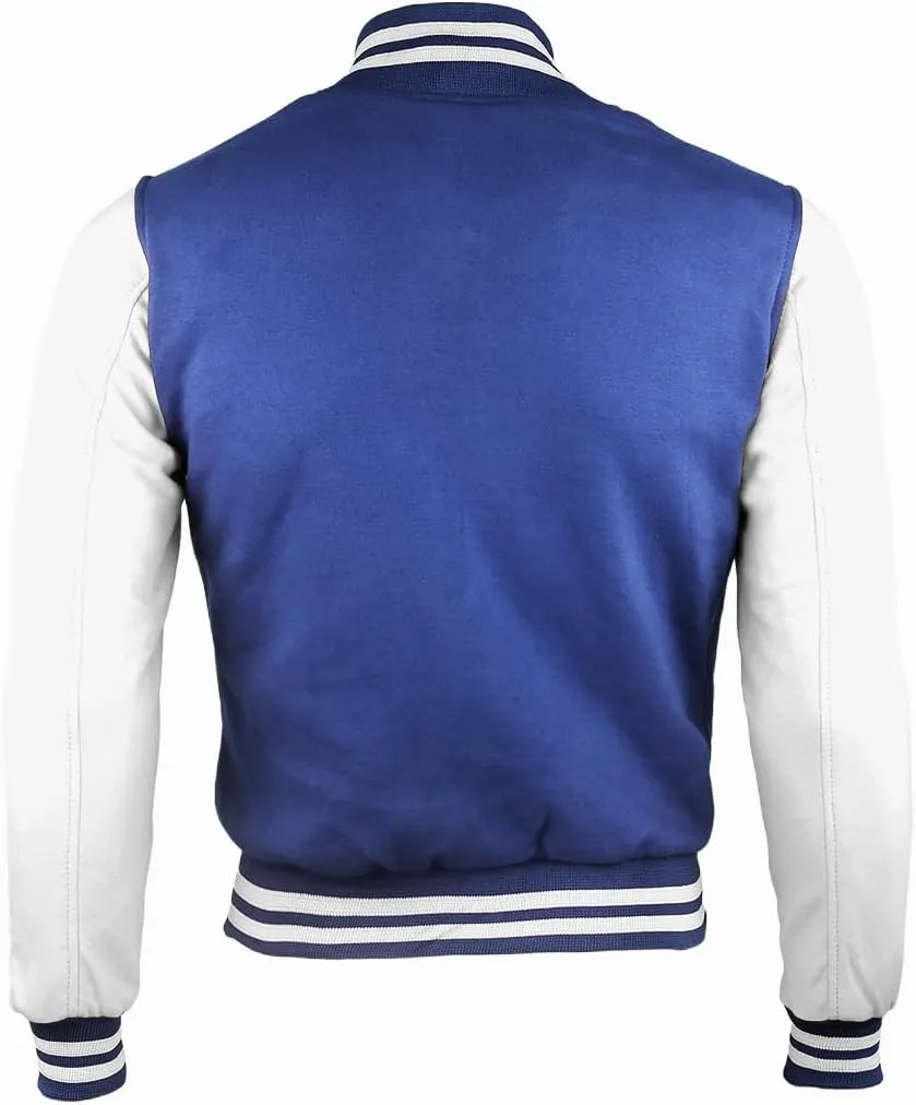 Men's Varsity Fleece Baseball Jacket, Varsity Baseball College Bomber High school Letterman Jacket for men