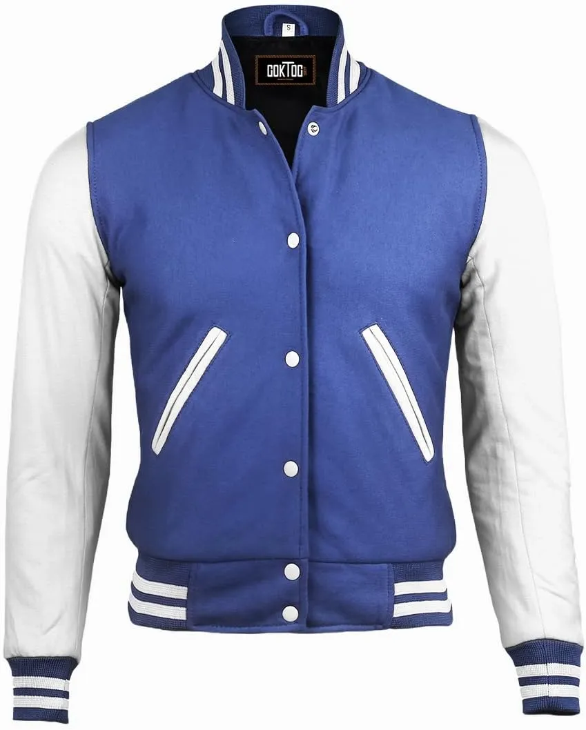 Men's Varsity Fleece Baseball Jacket, Varsity Baseball College Bomber High school Letterman Jacket for men
