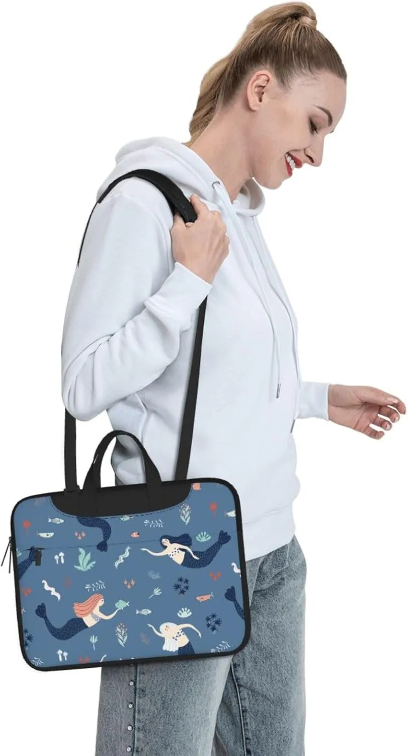 Mermaids Laptop Bag Classic Slim Briefcase Messenger Bag, Spacious, Ergonomic