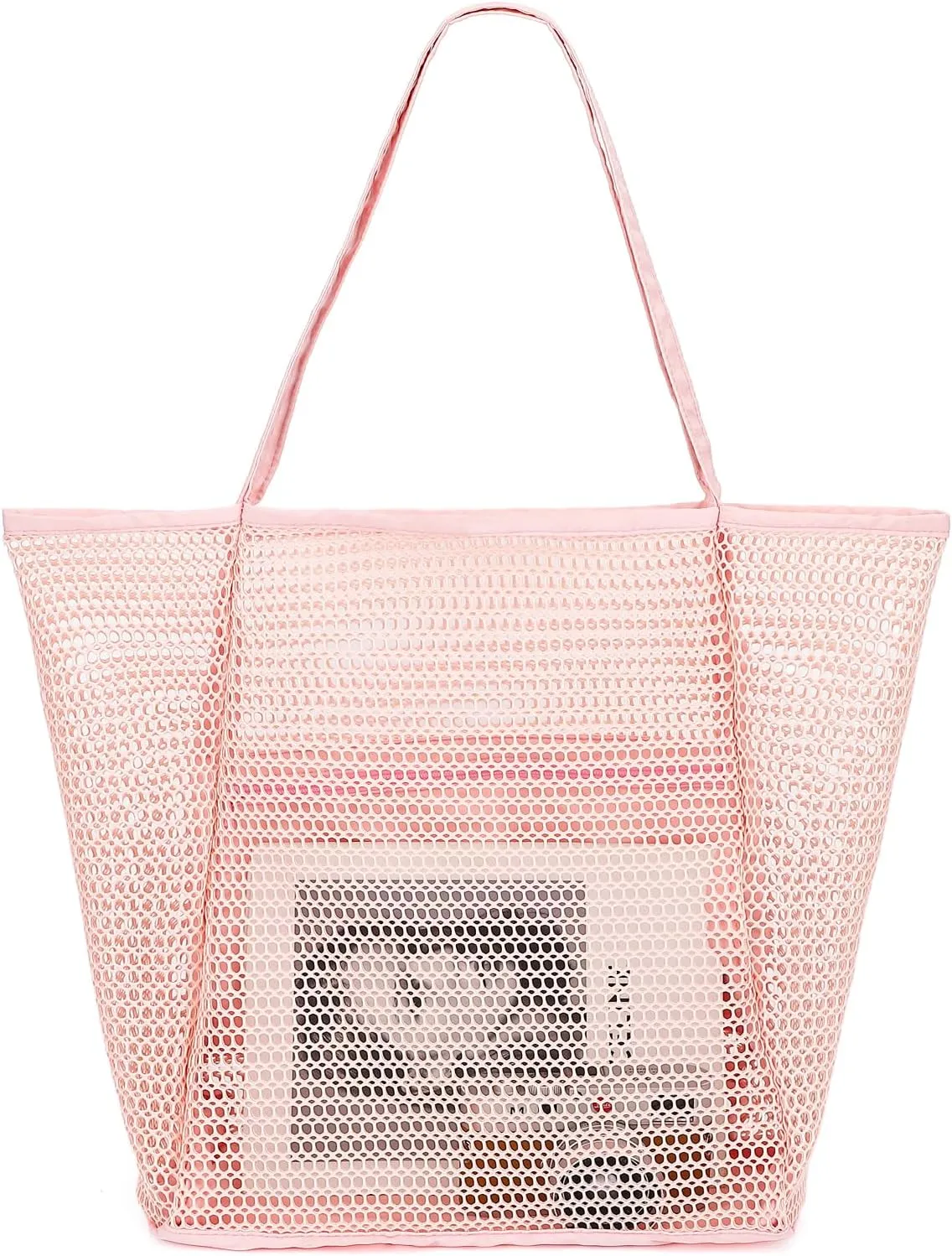 Mesh Beach Bag, Casual Womens Shoulder Handbag, Large Sandproof Beach Tote Bag for Pool/Travel/Vacation Essentials