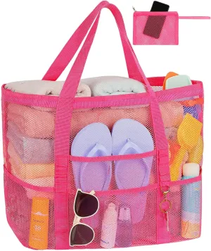 Mesh Beach Bag Vacation Essentials - Large Tote Pool Bag for Women Vacation Essentials Beach Accessories