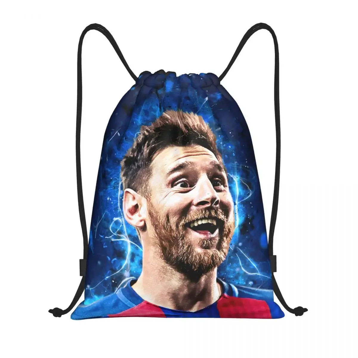 Messi 10 Football Drawstring Backpack Women Men Gym Sport Portable Training Bag Sack