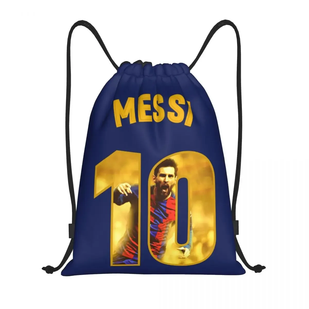 Messi 10 Football Drawstring Backpack Women Men Gym Sport Portable Training Bag Sack